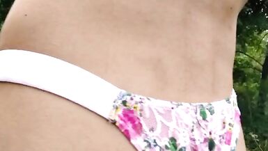 Crossdresser walking in the park - 11 image