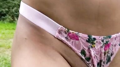 Crossdresser walking in the park - 12 image