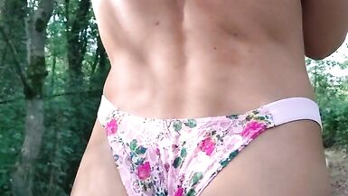 Crossdresser walking in the park - 2 image