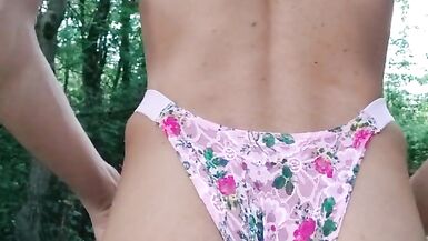 Crossdresser walking in the park - 3 image