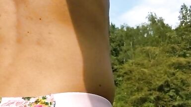 Crossdresser walking in the park - 7 image