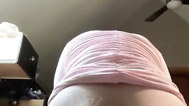Sissy takes a huge dildo in her ass and rides it - 2 image