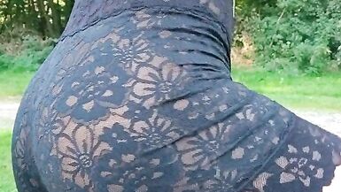 Sissy Black lingerie outdoor - 9 image