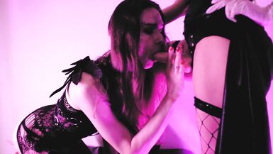 Domina Eva Latex Fuck Mouth Strapon her Submissive Slut Ekateria Krieg tBDSM Toys Flogging Bunny - 13 image