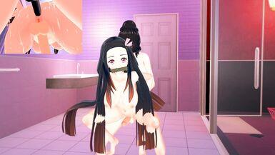 (PART 2) Demon Slayer FUTA Nezuko x Female Muzan Kibutsuji wild anal fuck (3D PORN) - 12 image