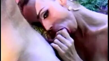 Tranny with phat ass gets head on the hood of car then fuck - 1 image