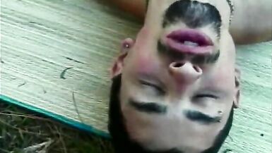 Outdoor anal for this good looking blonde tgirl cocksucker - 12 image