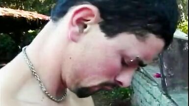 Outdoor anal for this good looking blonde tgirl cocksucker - 13 image