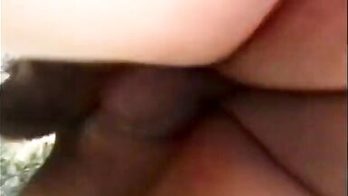 Blond she-male riding cock outdoors - 10 image