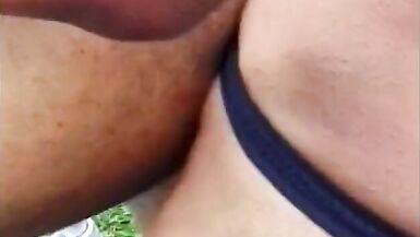 Dude and she-male fucking each other outdoors - 2 image