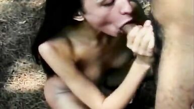 She-male and bi-sexual guy fucking outdoors - 7 image