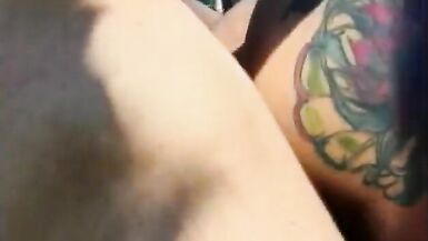 Big load gets blown on brunette tranny dick after ass fucks - 12 image