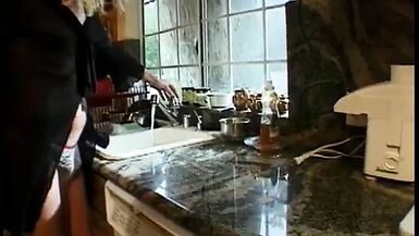 Mature blonde shemale gets her ass polished by overstayer - 1 image