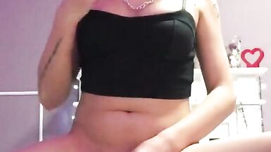 HOT BRIDGET DRINKS CHAMPAGNE WATCHES PORN & FINGERS HER BIG COCK - 15 image