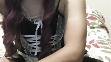 ladyboy maid solo cumming - 13 image