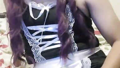 ladyboy maid solo cumming - 4 image