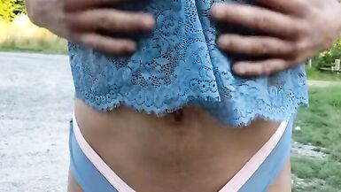 Femboy outdoor in Lingerie - 9 image