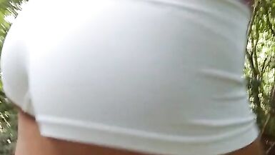 Sissy whale tail in public - 3 image