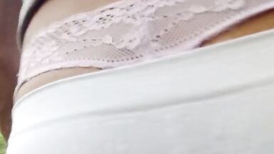 Sissy whale tail in public - 6 image