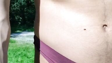 Sissy in Purple lingerie exposing - 13 image