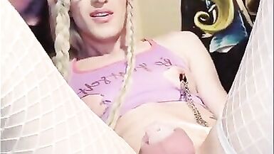 Sissy Unlocks Her Chastity n Her Limp Clitty Bounces Around - 2 image