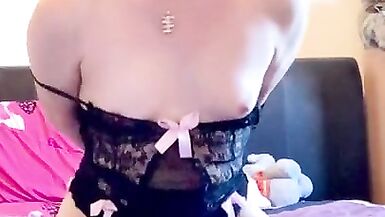 Cock play & anal dildo fucking in lingerie! - 14 image