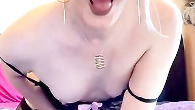 Cock play & anal dildo fucking in lingerie! - 4 image