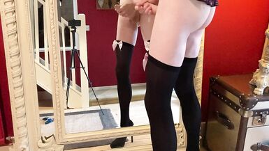 Cum with Kacey and her sexy legs in the mirror - 15 image