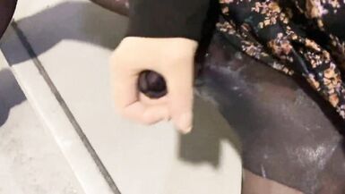 Crossdresser piss and have sperm bombs with it that burst 3 - 15 image