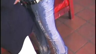 Stunning shemale with golden hair fucked by her friend - 1 image