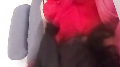 Leatransteen wearing red corsagge and Cum in Mouth - 9 image