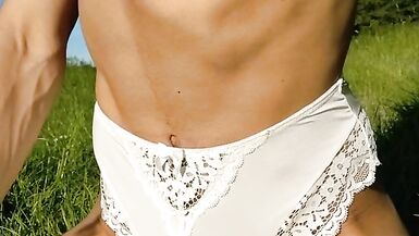 Sissy sexy White Lingerie Show - 12 image