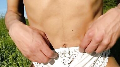 Sissy sexy White Lingerie Show - 13 image