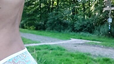 Sissy big Cock showing in Public park - 12 image