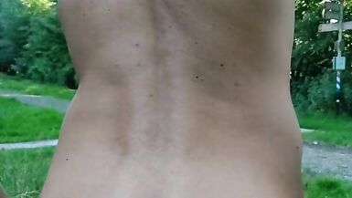 Sissy big Cock showing in Public park - 15 image