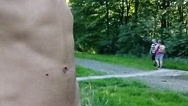 Sissy big Cock showing in Public park - 4 image