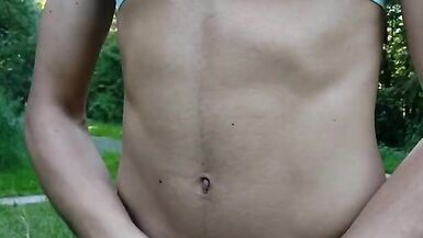 Sissy big Cock showing in Public park - 6 image