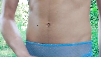 Crossdresser in blue sexy lingerie - 12 image