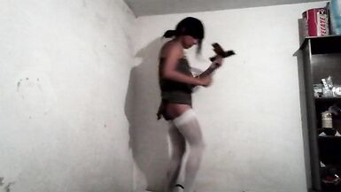 Joselynne Cd ButtPlug In Green Dress Big Ass - 2 image