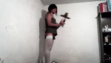 Joselynne Cd ButtPlug In Green Dress Big Ass - 4 image