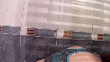 Shaving and wearing sport clothes See through shorts TEASING - 7 image