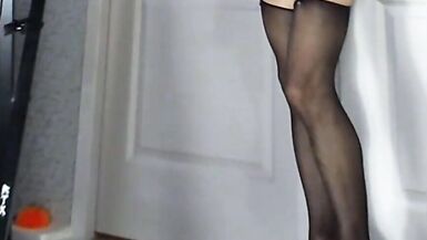 Hot Crossdresser  High Heels Stockings Masturabation - 14 image