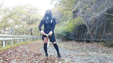 The pleasure of showing off your waist swinging outdoor masturbation after a long time - 11 image