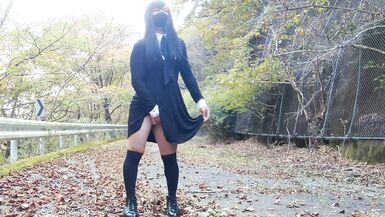 The pleasure of showing off your waist swinging outdoor masturbation after a long time - 5 image