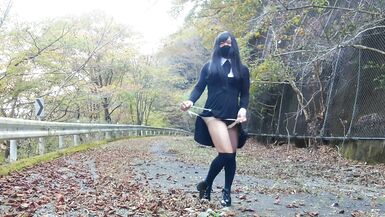 The pleasure of showing off your waist swinging outdoor masturbation after a long time - 9 image