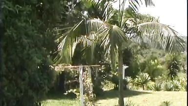 Pretty blonde shemale bet banged by jockstrap near pool - 13 image