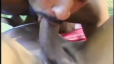 Lucky guy gets to fill the mouth and asshole of this tranny - 1 image