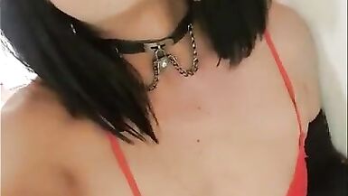 The Little Sissy in Red Bodysuit