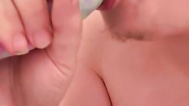 Sucking my toy in the tub - 13 image