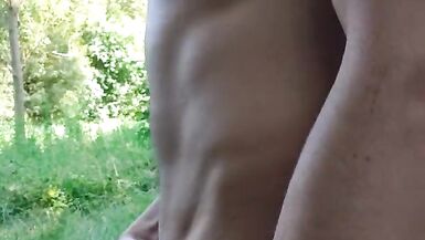 Crossdresser blue lingerie outdoor - 13 image